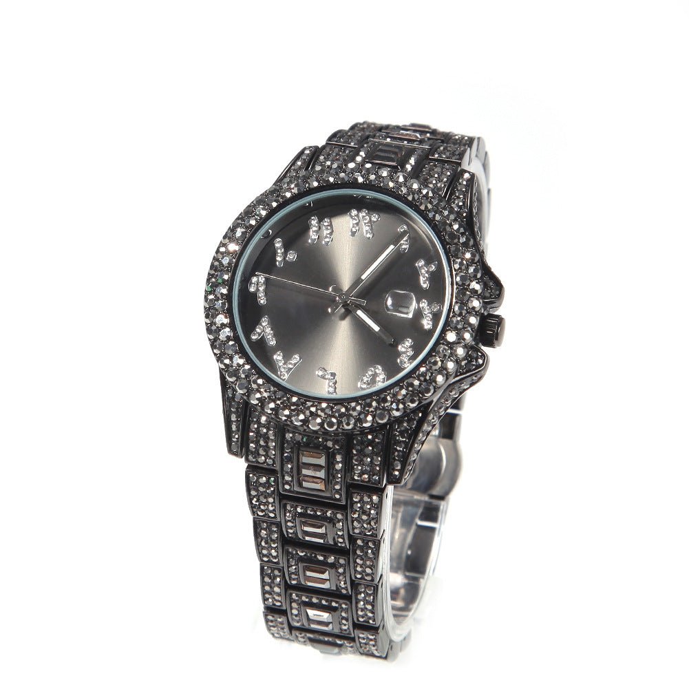 BILING Diamond-Encrusted Hip-Hop Ice Watch