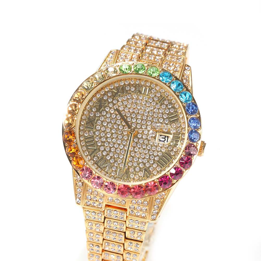 BLING Rainbow Gradient Diamond Ice Watch