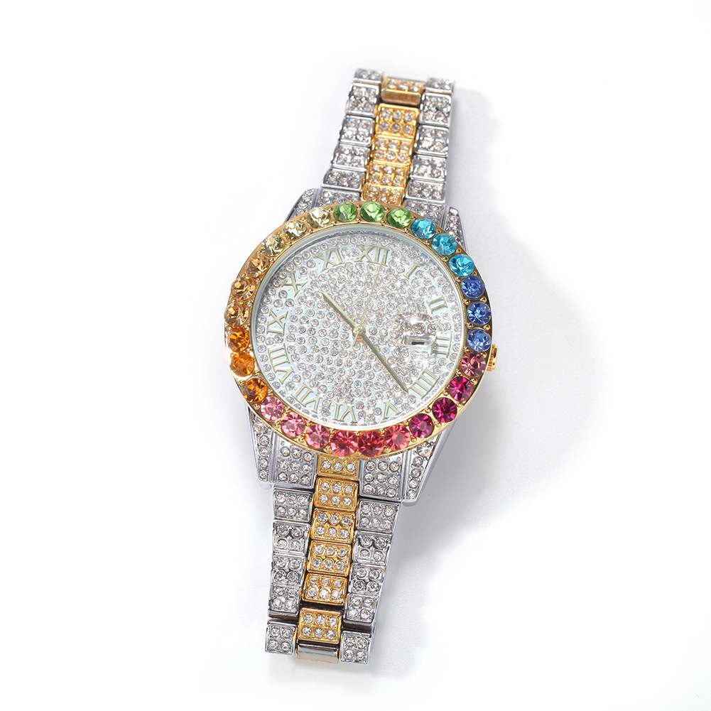 BLING Rainbow Gradient Diamond Ice Watch