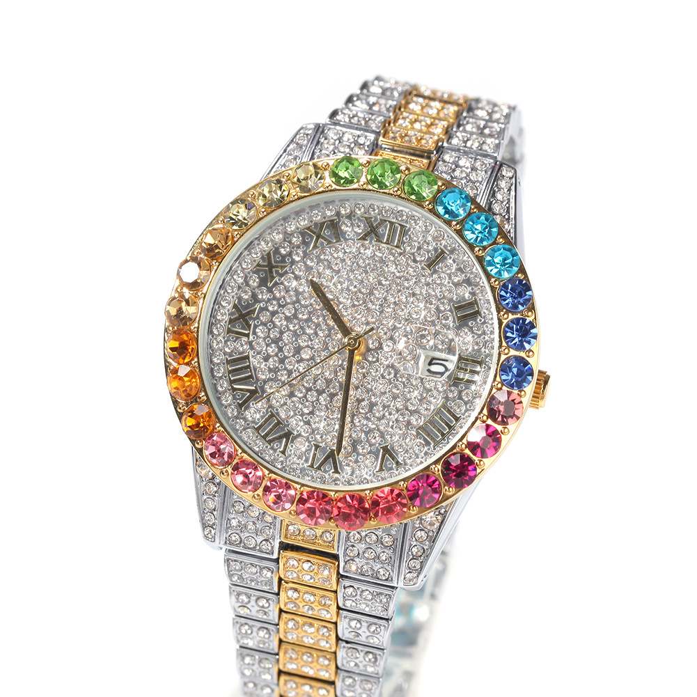 BLING Rainbow Gradient Diamond Ice Watch