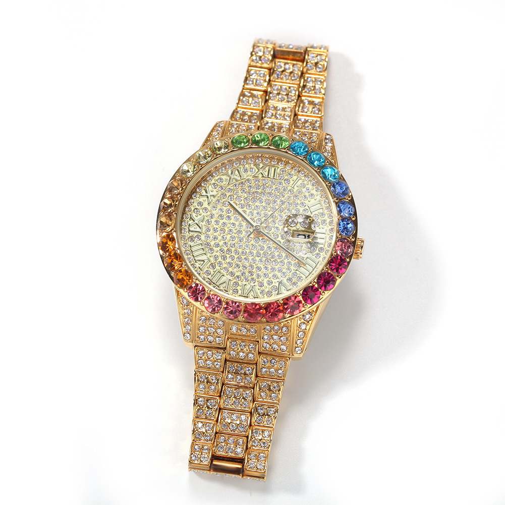 BLING Rainbow Gradient Diamond Ice Watch