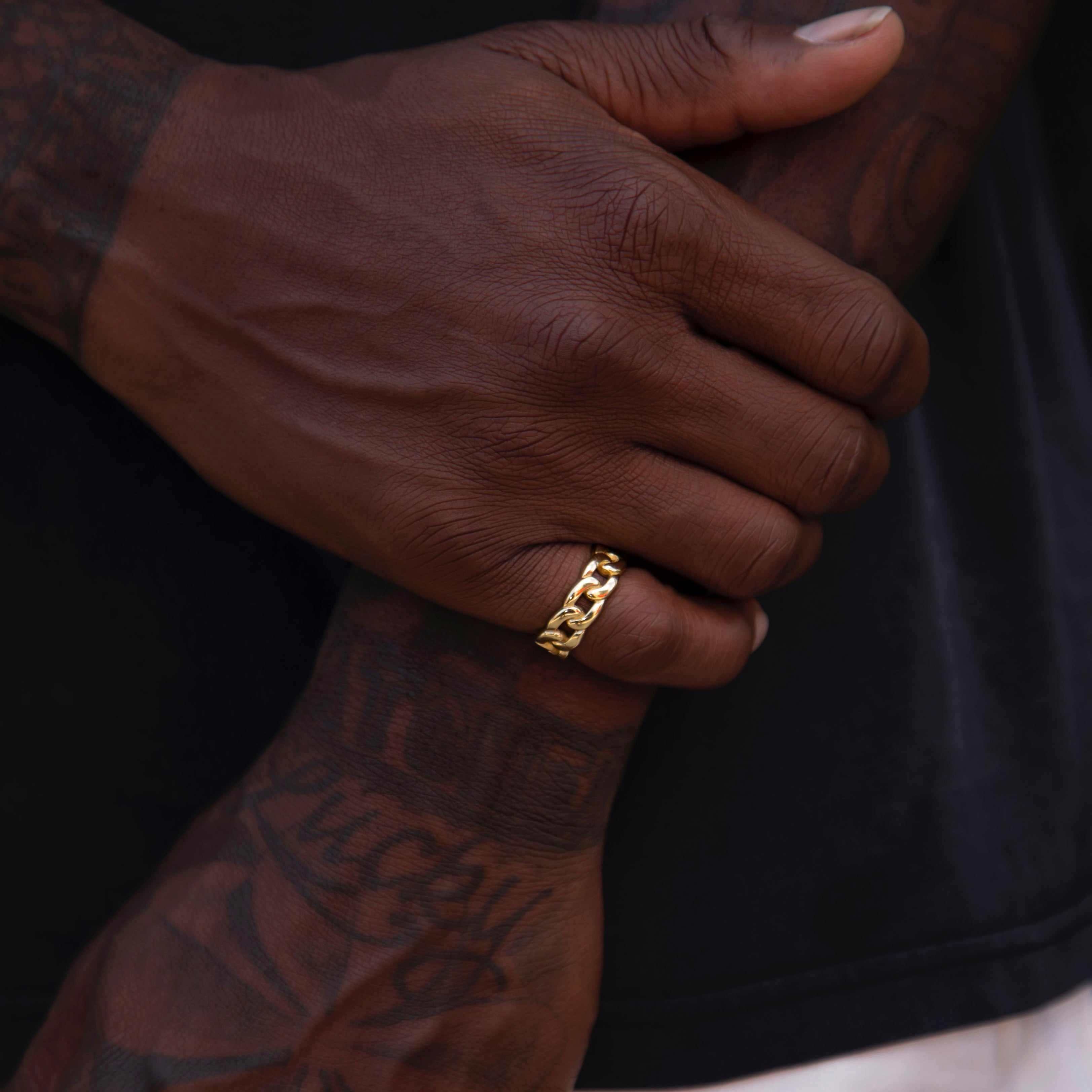 Cuban Band Ring in Yellow Gold