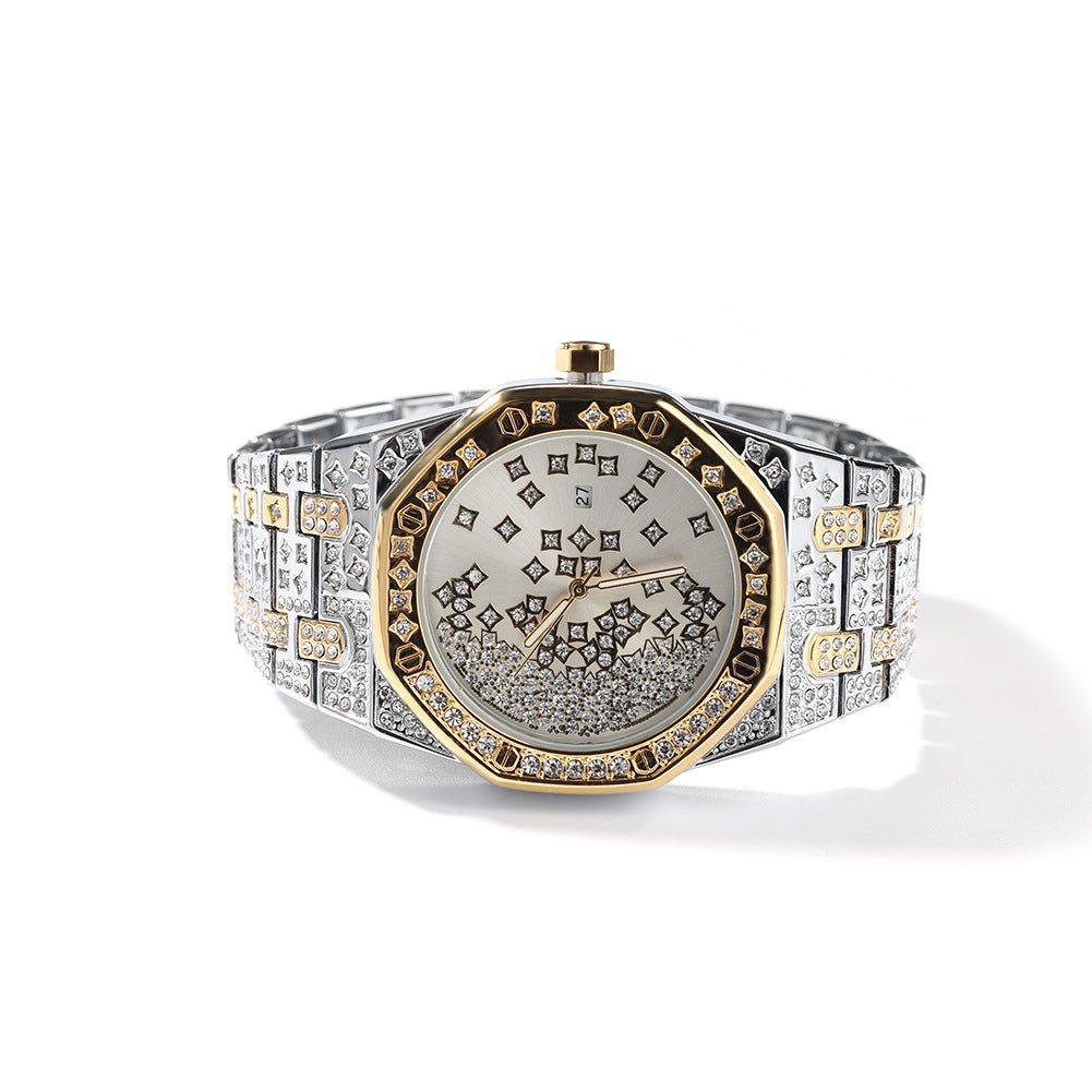 Diamond Octagon Full Diamond Star Watch