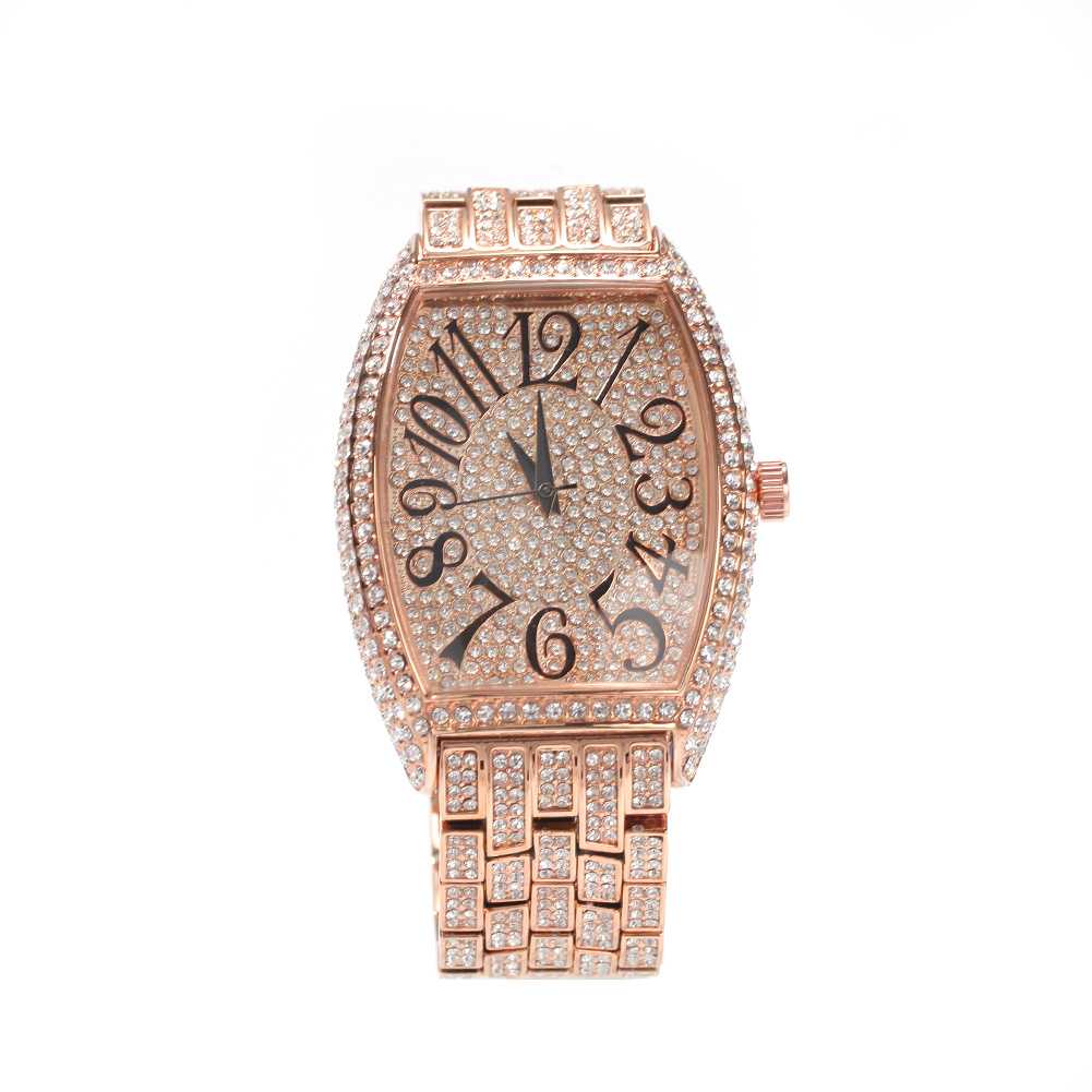 Fashion Square Full Diamond Ice Watch