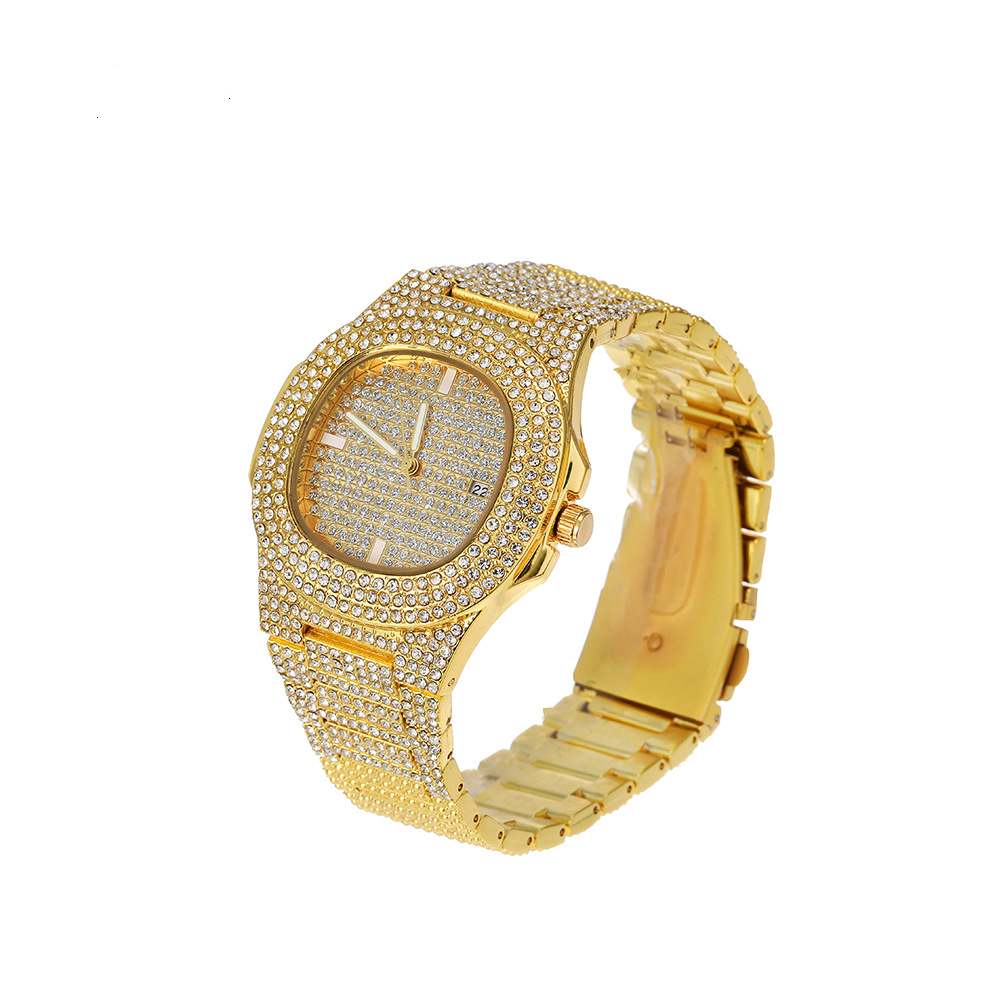 Fashionable Diamond-Encrusted Gypsophila Hip-Hop Watch