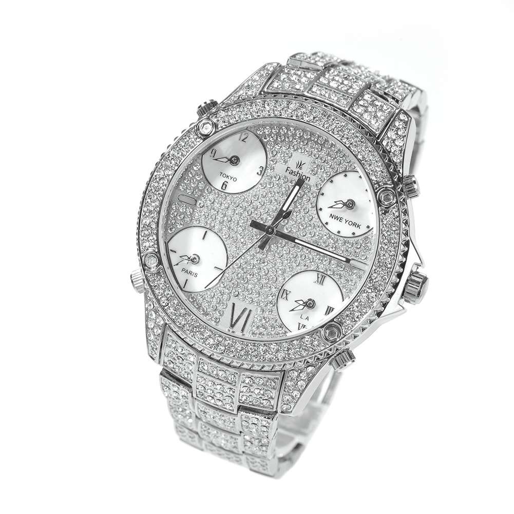 Full Diamond Big Dial Hip Hop Ice Watch