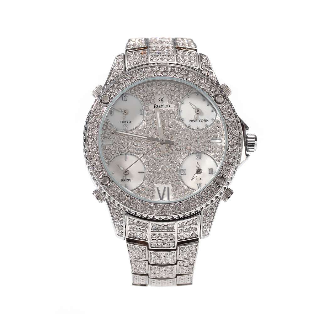 Full Diamond Big Dial Hip Hop Ice Watch