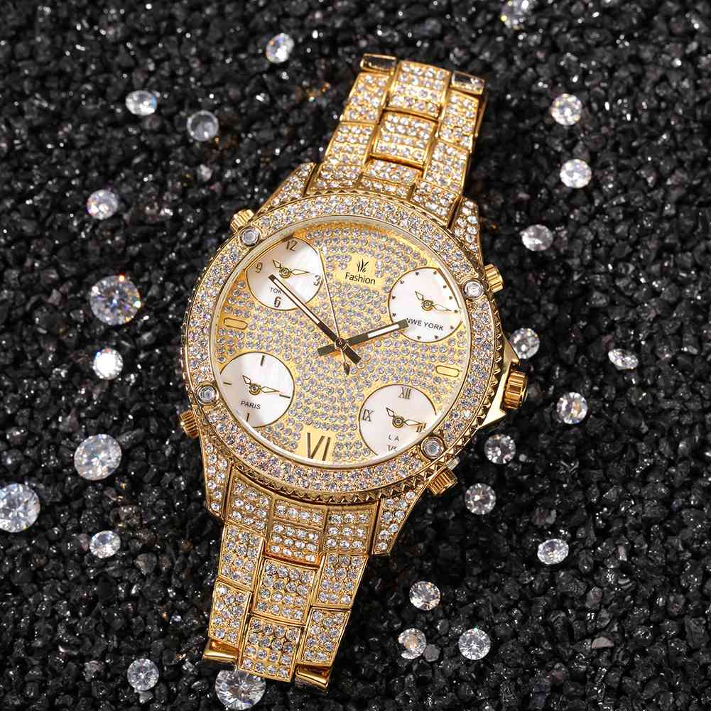 Full Diamond Big Dial Hip Hop Ice Watch