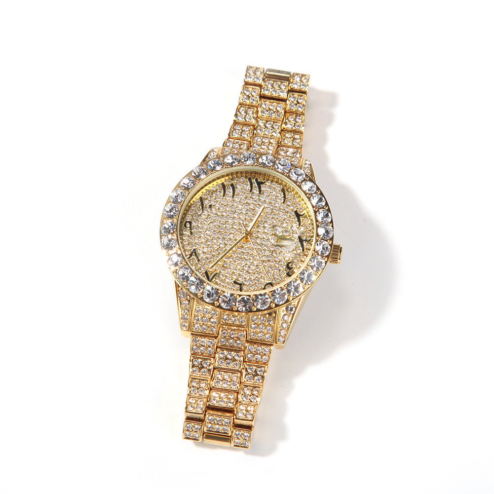 Full Diamond British Floral Digital Watch
