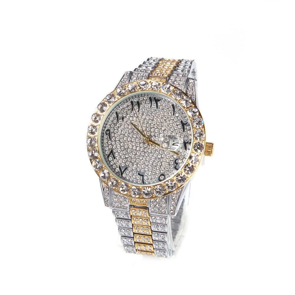 Full Diamond British Floral Digital Watch