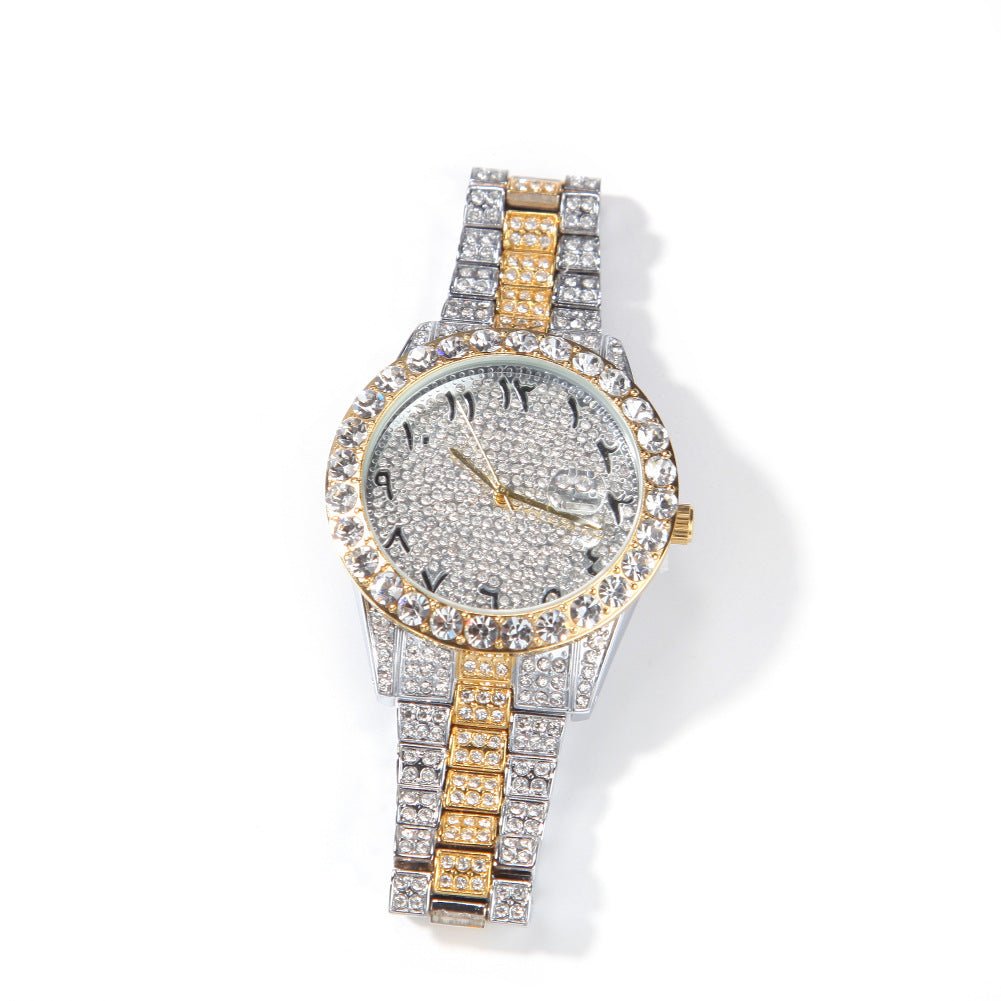 Full Diamond British Floral Digital Watch