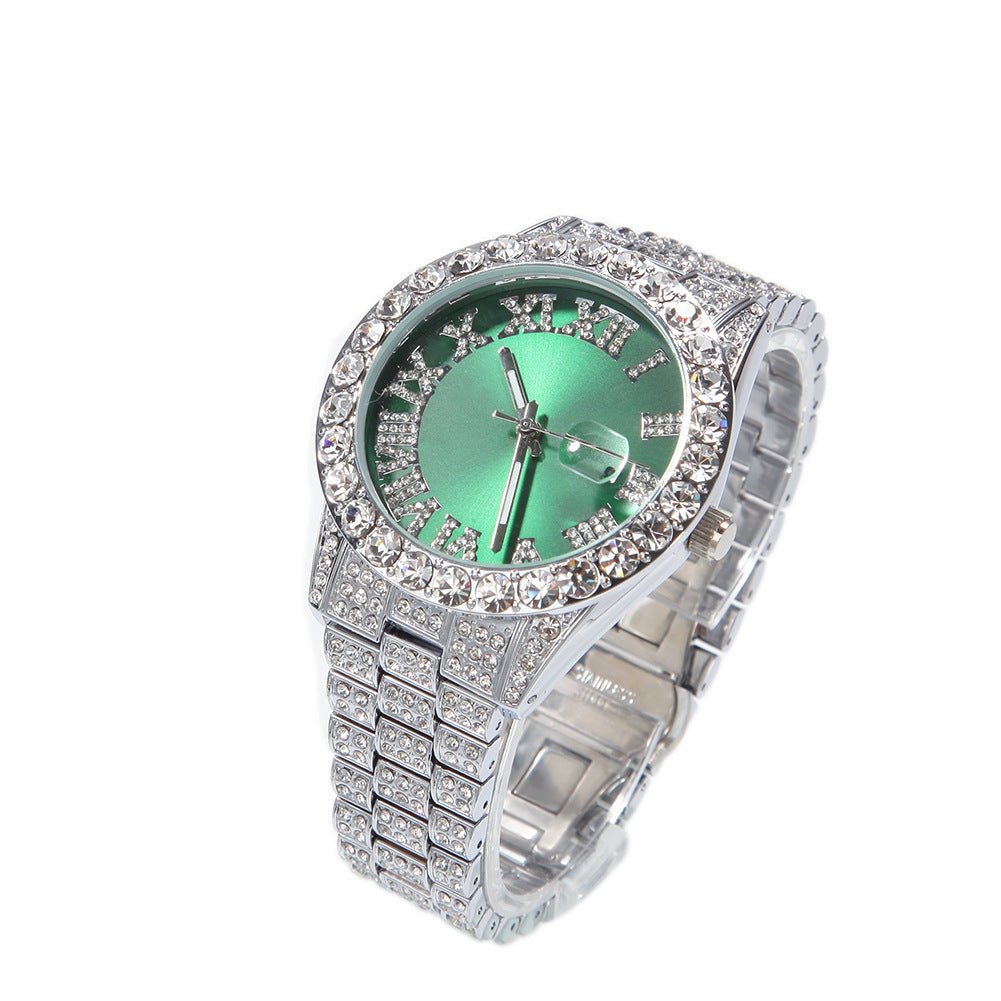 Full Diamond Roman Numeral Diamond Watch