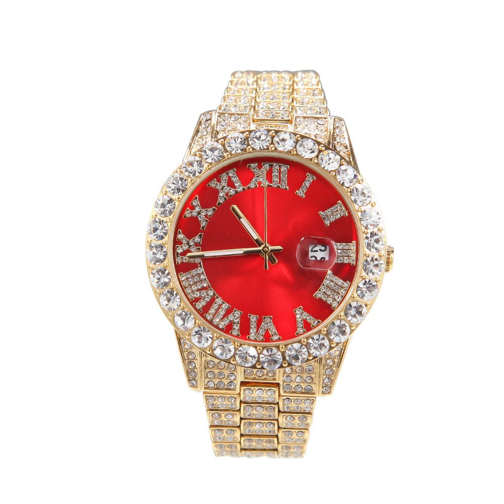 Full Diamond Roman Numeral Diamond Watch