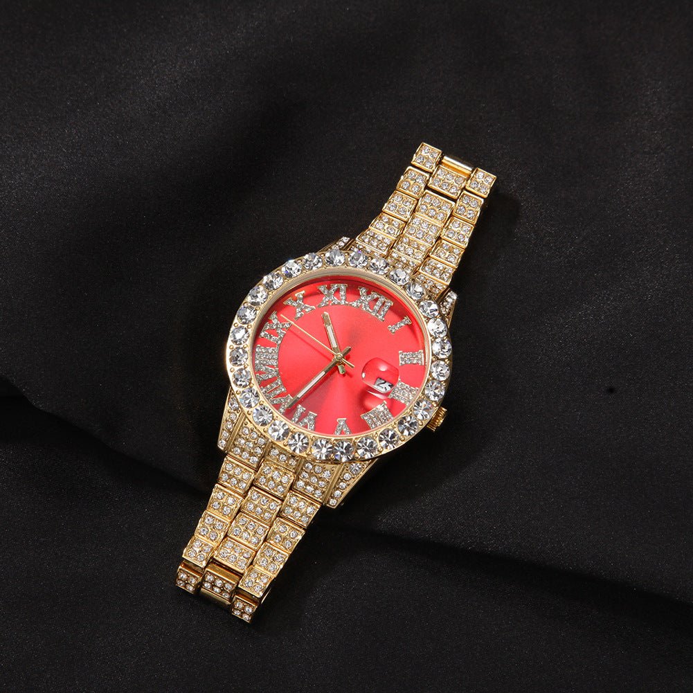 Full Diamond Roman Numeral Diamond Watch