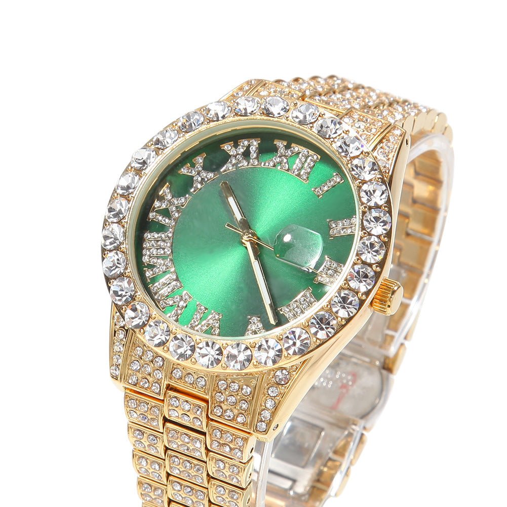 Full Diamond Roman Numeral Diamond Watch