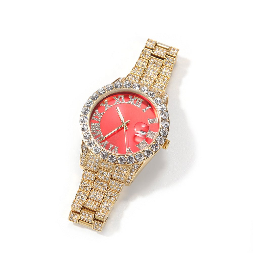 Full Diamond Roman Numeral Diamond Watch