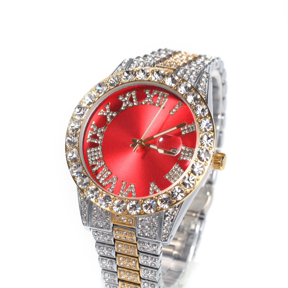 Full Diamond Roman Numeral Diamond Watch