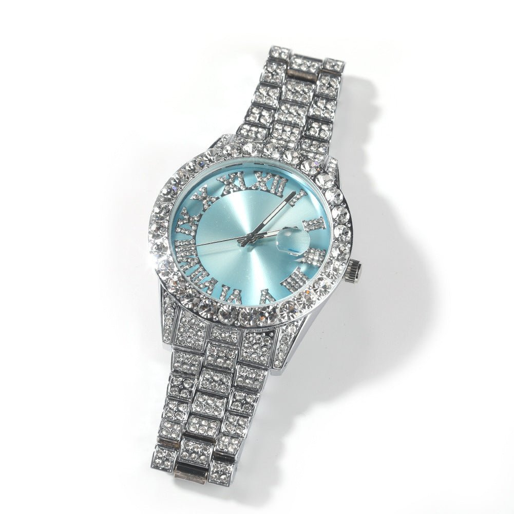 Full Diamond Roman Numeral Diamond Watch