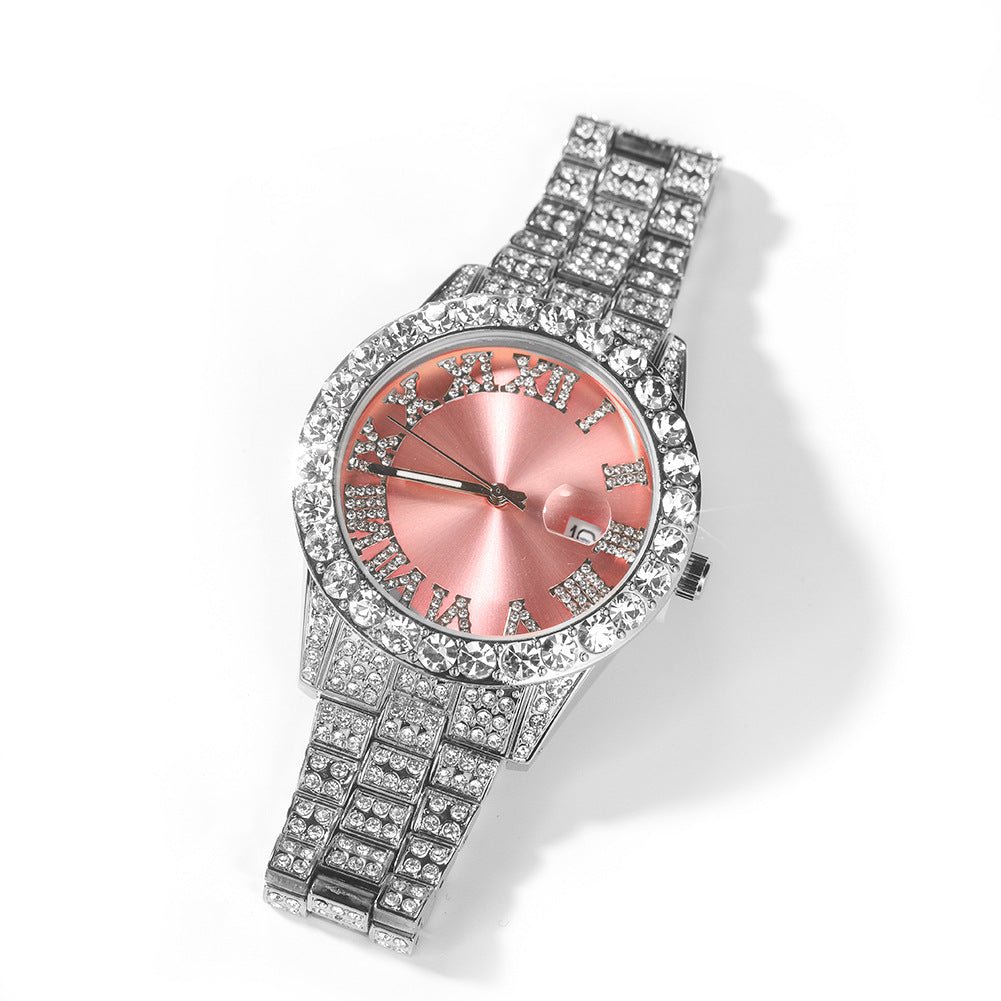 Full Diamond Roman Numeral Diamond Watch