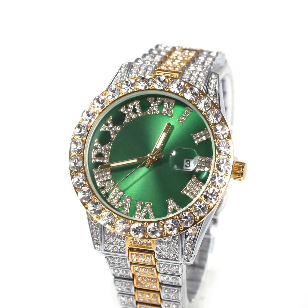 Full Diamond Roman Numeral Diamond Watch