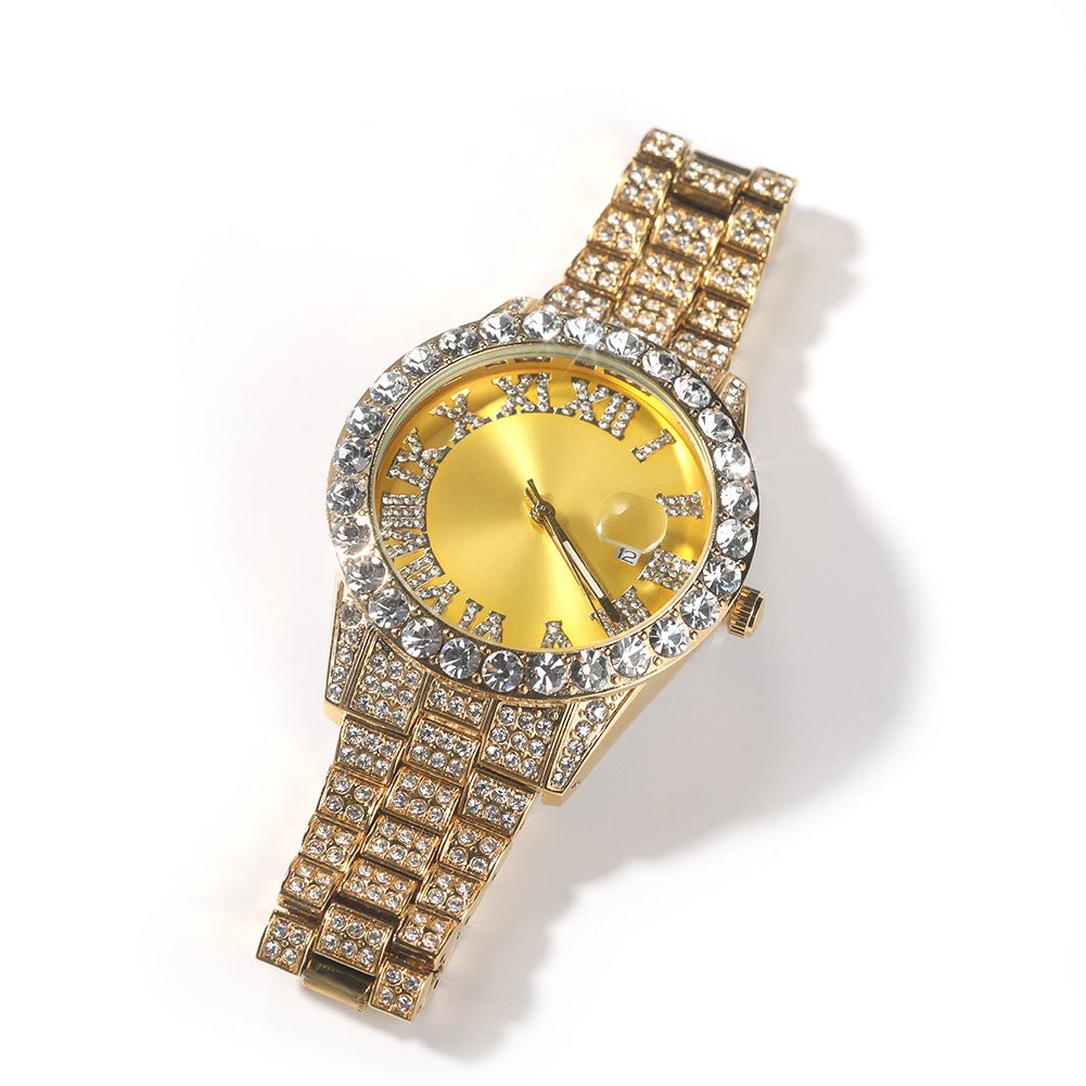 Full Diamond Roman Numeral Diamond Watch