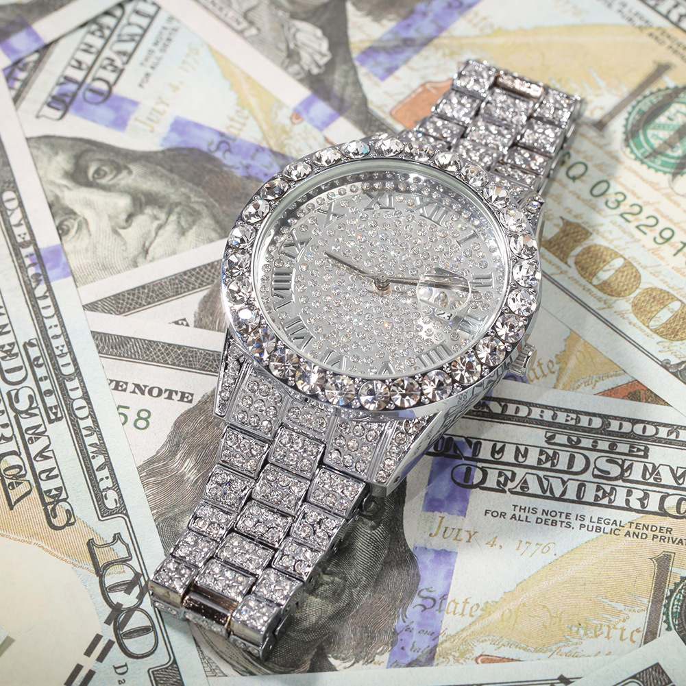 Full Diamond Waterproof Hip Hop Punk Ice Watch