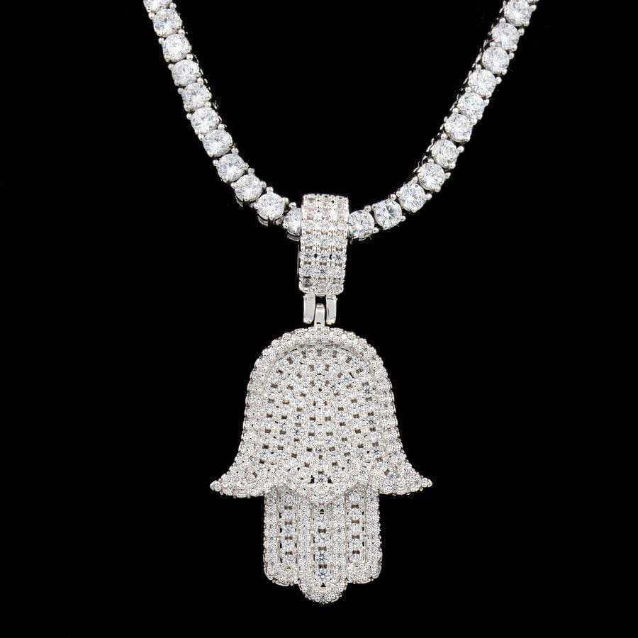 Hamsah Pendant in White Gold