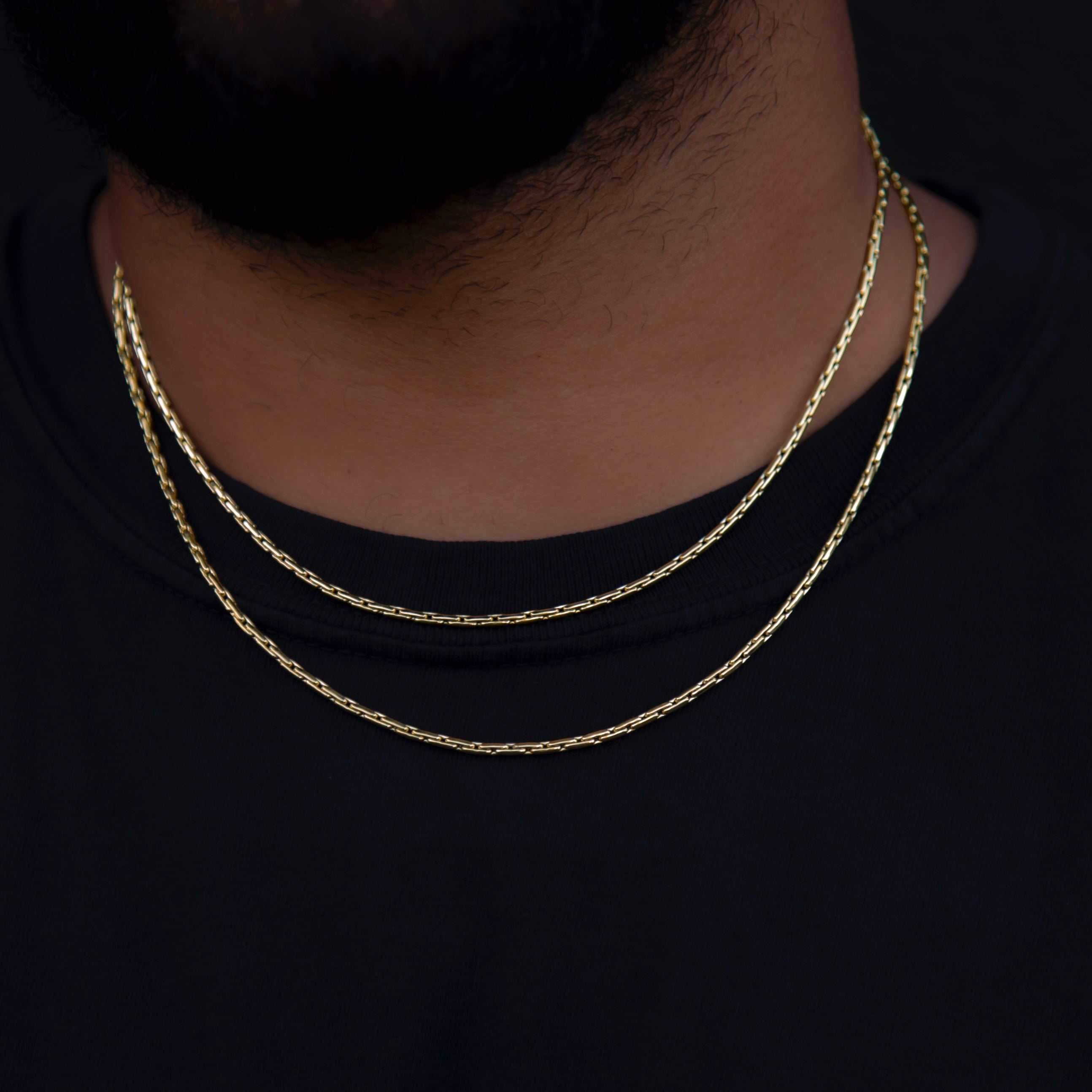 Triangular Link Chain in Yellow Gold