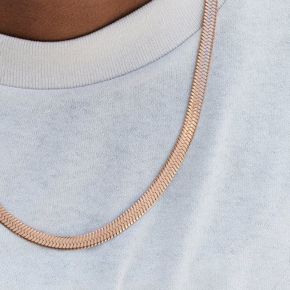 Herringbone Chain in Rose Gold- 8mm
