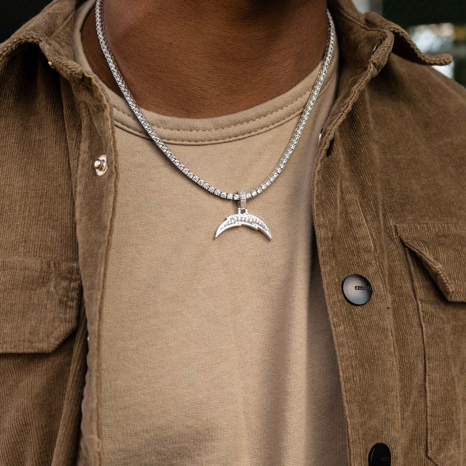 Los Angeles Chargers Official NFL Micro Logo Pendant - White Gold