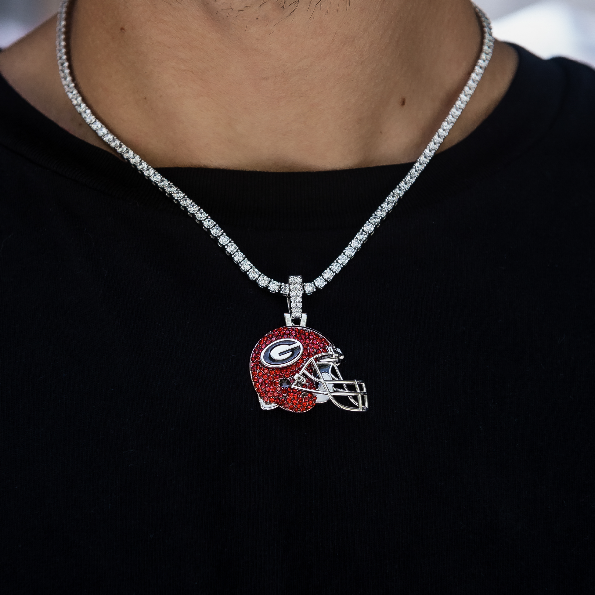 Georgia Bulldogs Official NCAA Football Helmet Pendant