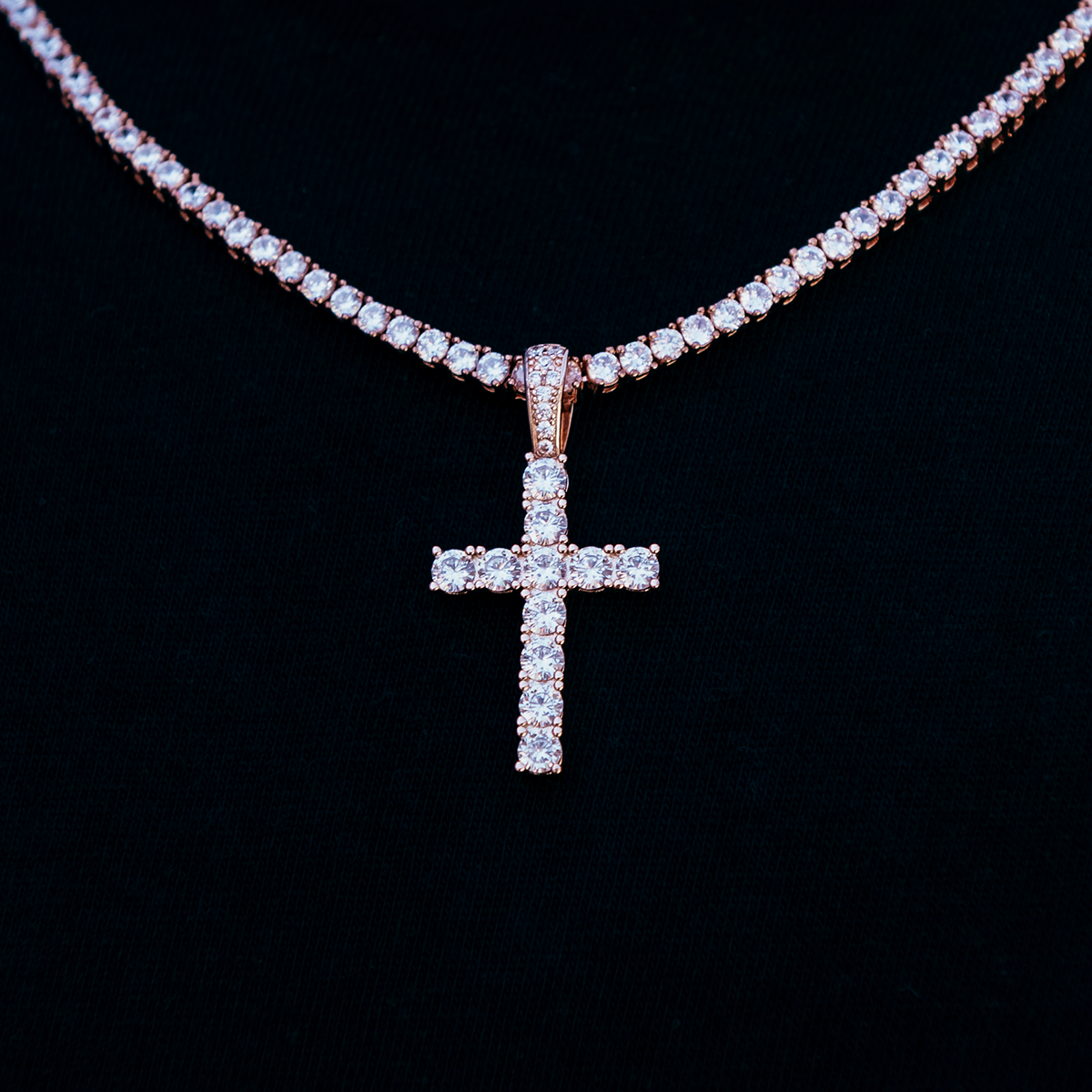 Diamond Cross in Rose Gold