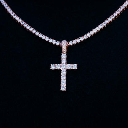 Diamond Cross in Rose Gold