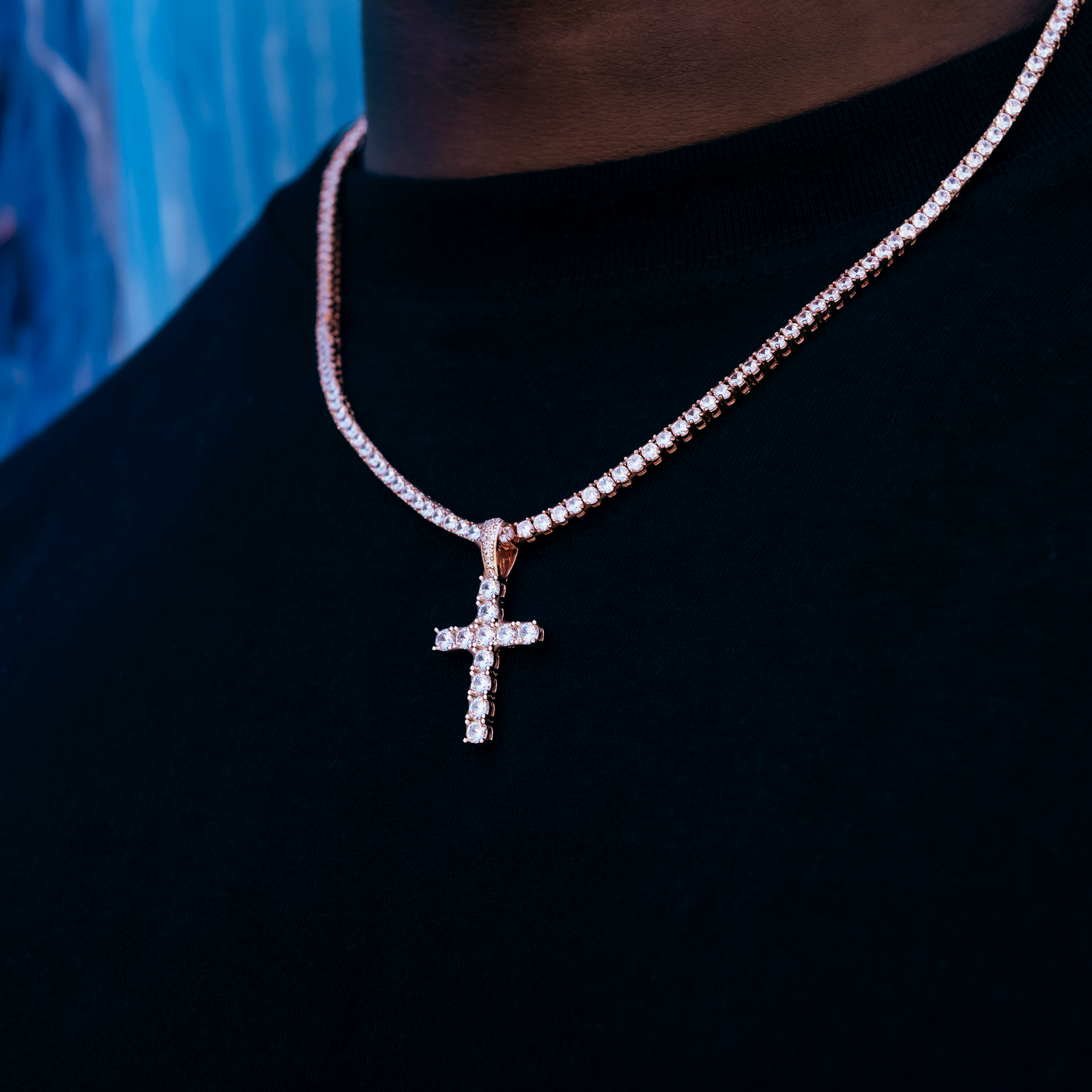 Diamond Cross in Rose Gold