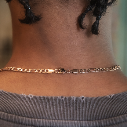 Figaro Link Chain in Rose Gold- 4mm