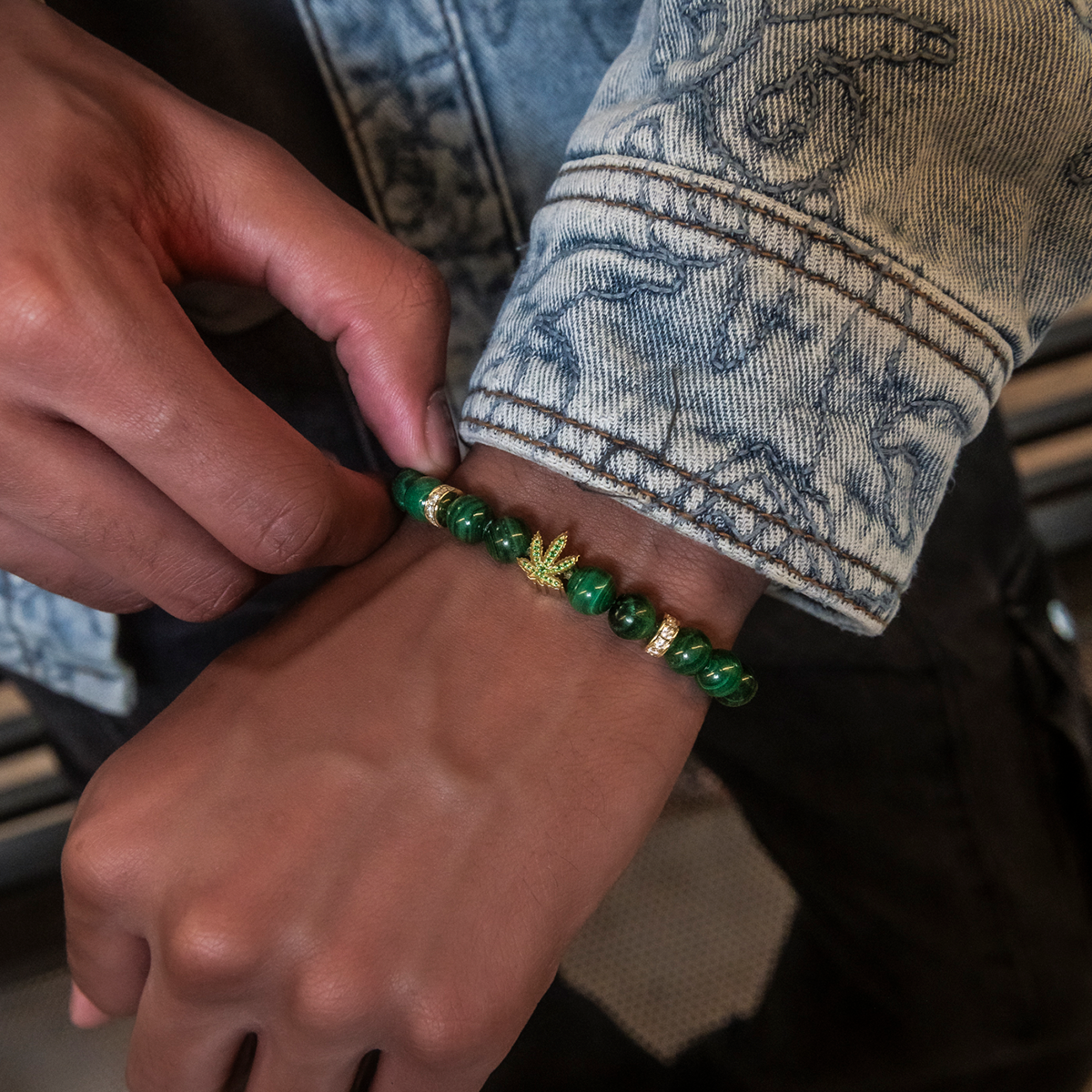 Weed Leaf Beaded Bracelet