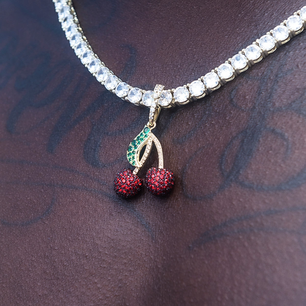 Iced Cherry Pendant