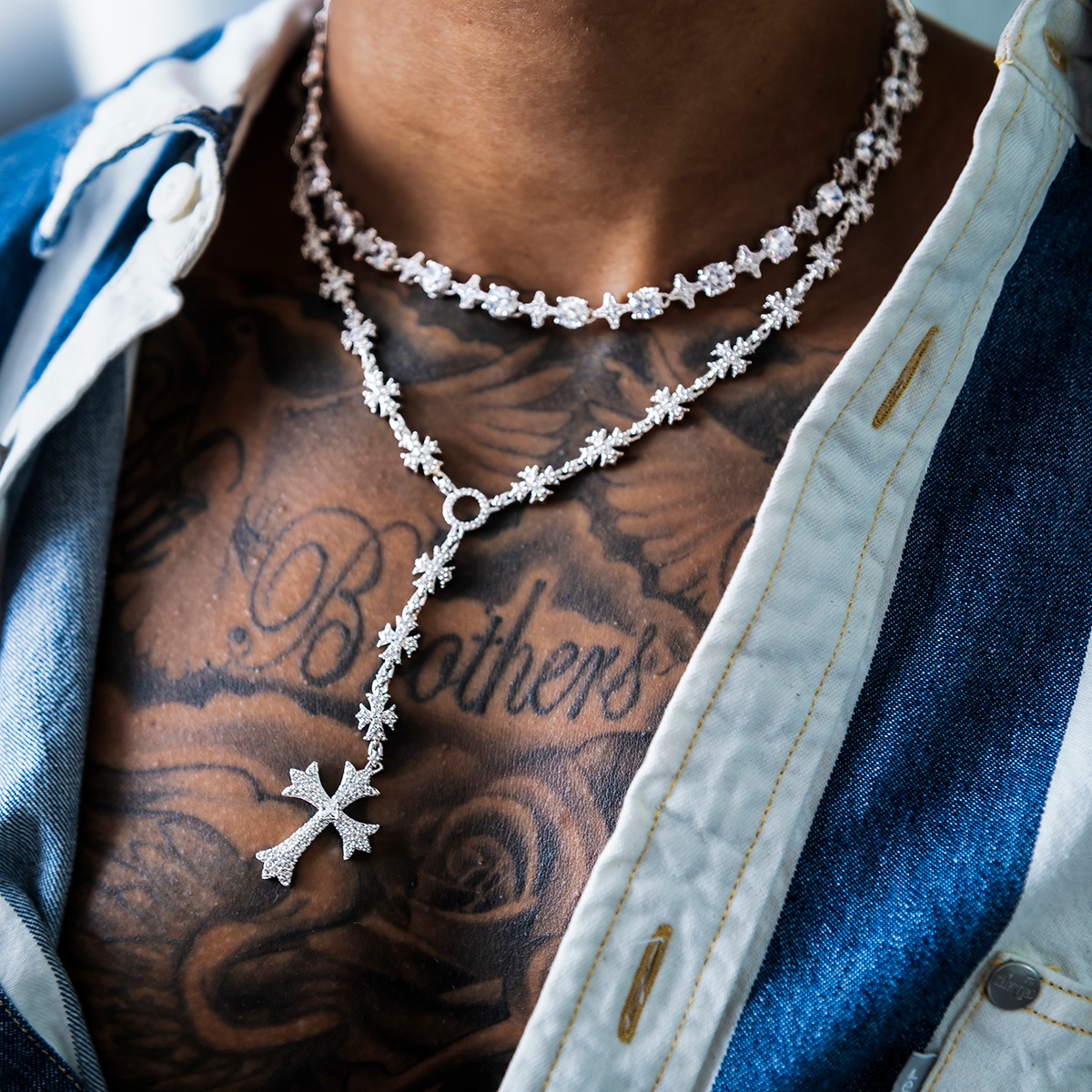 Flared Cross Rosary Chain