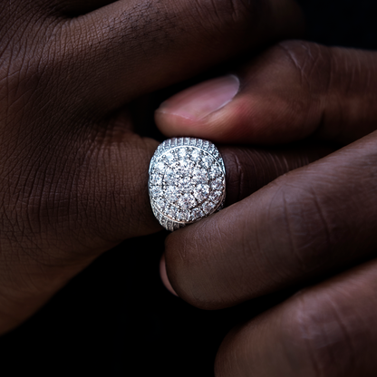 Diamond Cluster Ring in White Gold Vermeil