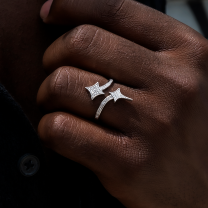 KAZA Signature Star Ring in White Gold Vermeil