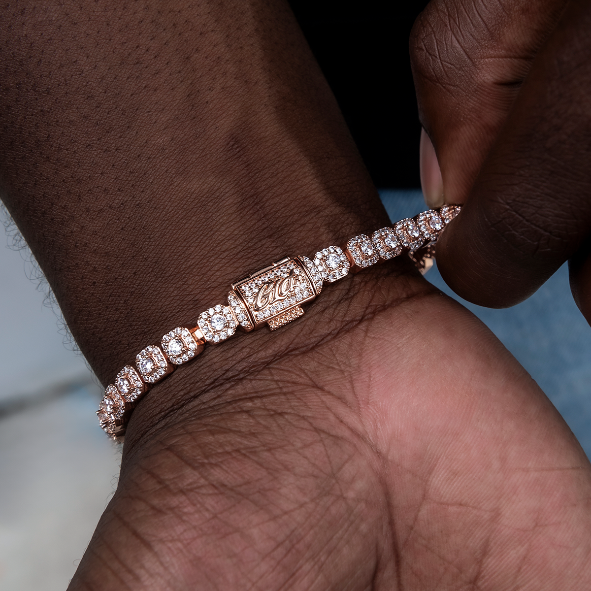 Micro Clustered Tennis Bracelet in Rose Gold