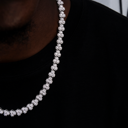 Honeycomb Chain in White Gold