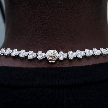 Honeycomb Chain in White Gold