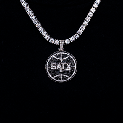 San Antonio Spurs Official NBA SATX Logo Pendant