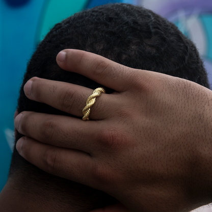 6MM Rope Ring in Yellow Gold