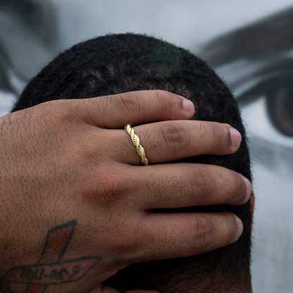 4MM Rope Ring in Yellow Gold