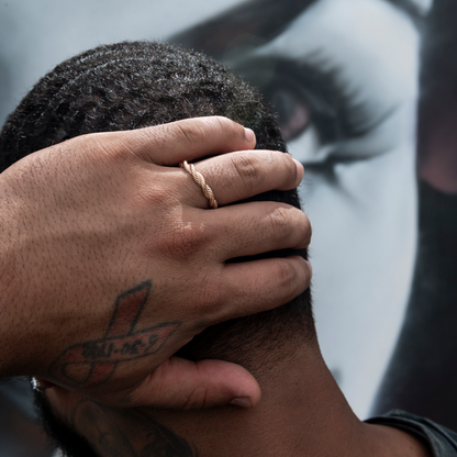 4MM Rope Ring in Rose Gold