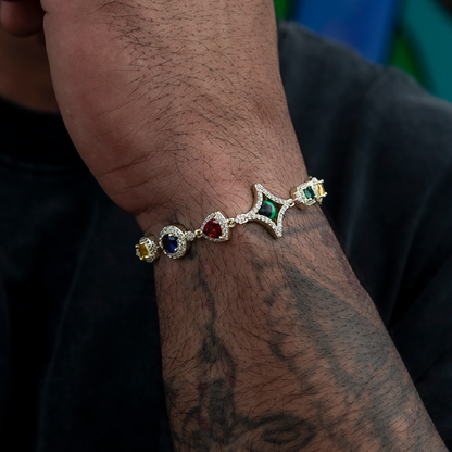 Colored Gemstone Chain Bracelet