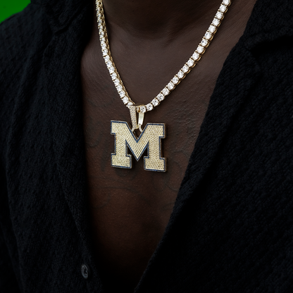 University of Michigan Wolverines Official NCAA Logo Pendant in Yellow Gold