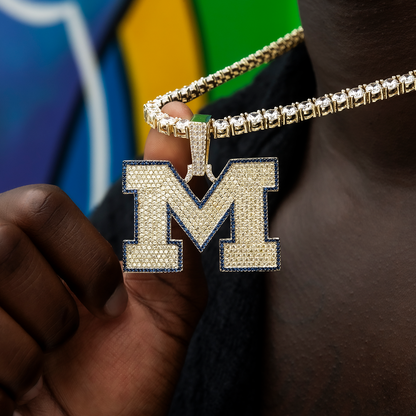 University of Michigan Wolverines Official NCAA Logo Pendant in Yellow Gold
